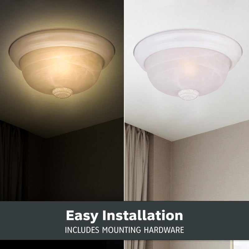 Designers Fountain 1257L-WH-AL Decorative 3-Light Flush Mount, White Finish with White Alabaster Glass, 15 in - Image 5